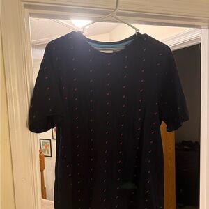 Denim & Flower Navy Tee with red Accents